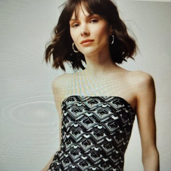 WHBM Black & White Graphic Print Bustier - Picture 1 of 6
